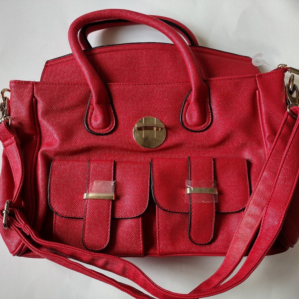 Mellow World Red Shoulder Bag Faux Leather Brand New Satchel Purse